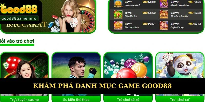 Khám phá danh mục game ăn khách tại nhà cái Good88 